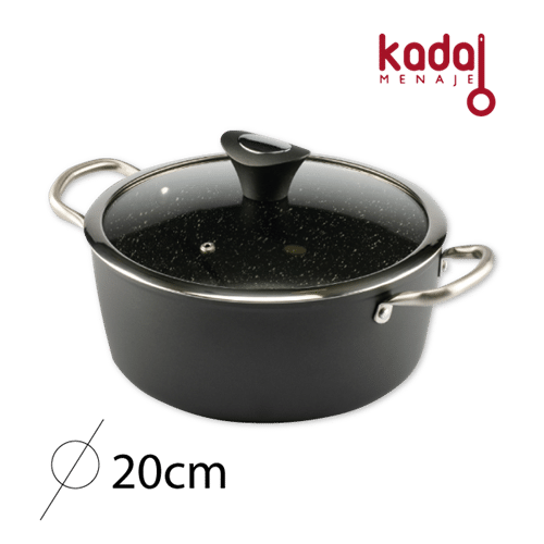 Cacerola con tapa 20cm piedra black kadal ref 20220