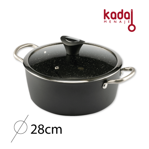 Cacerola con tapa 28cm piedra black kadal ref 20226